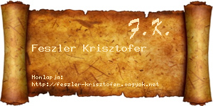 Feszler Krisztofer névjegykártya
